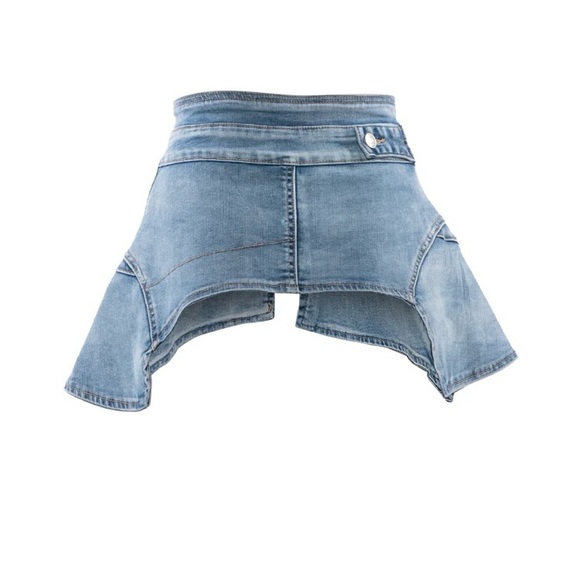 AKIRA Label Somethin Extra Peplum Denim Waist Belt - Picture 3 of 6